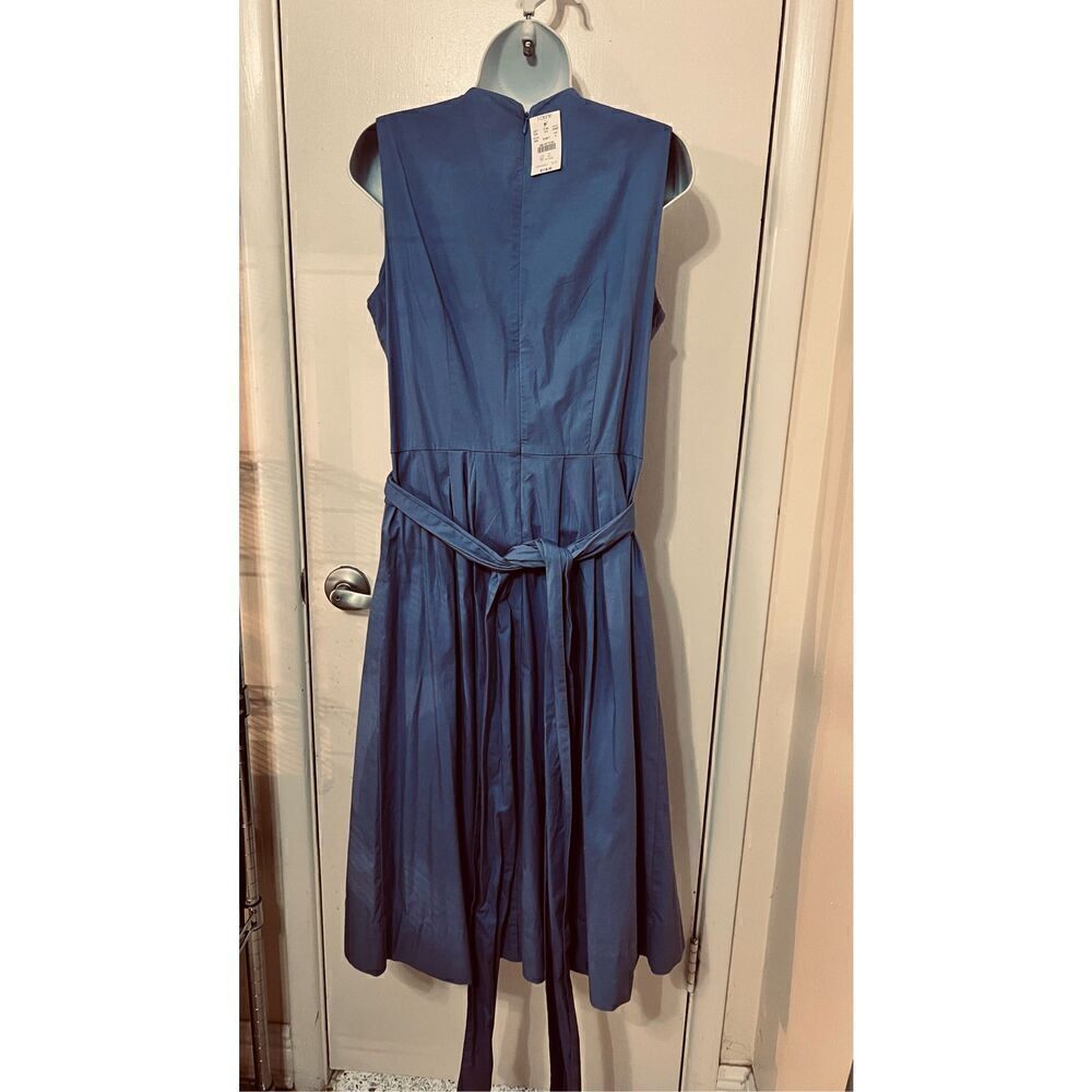 J. Crew Wrap Dress Blue Cotton Poplin Dress Size 8 New ($118) - Picture 6 of 10